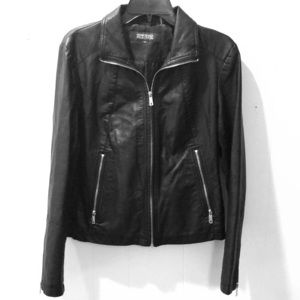 Kenneth Cole Reaction Black Faux Leather Jacket M